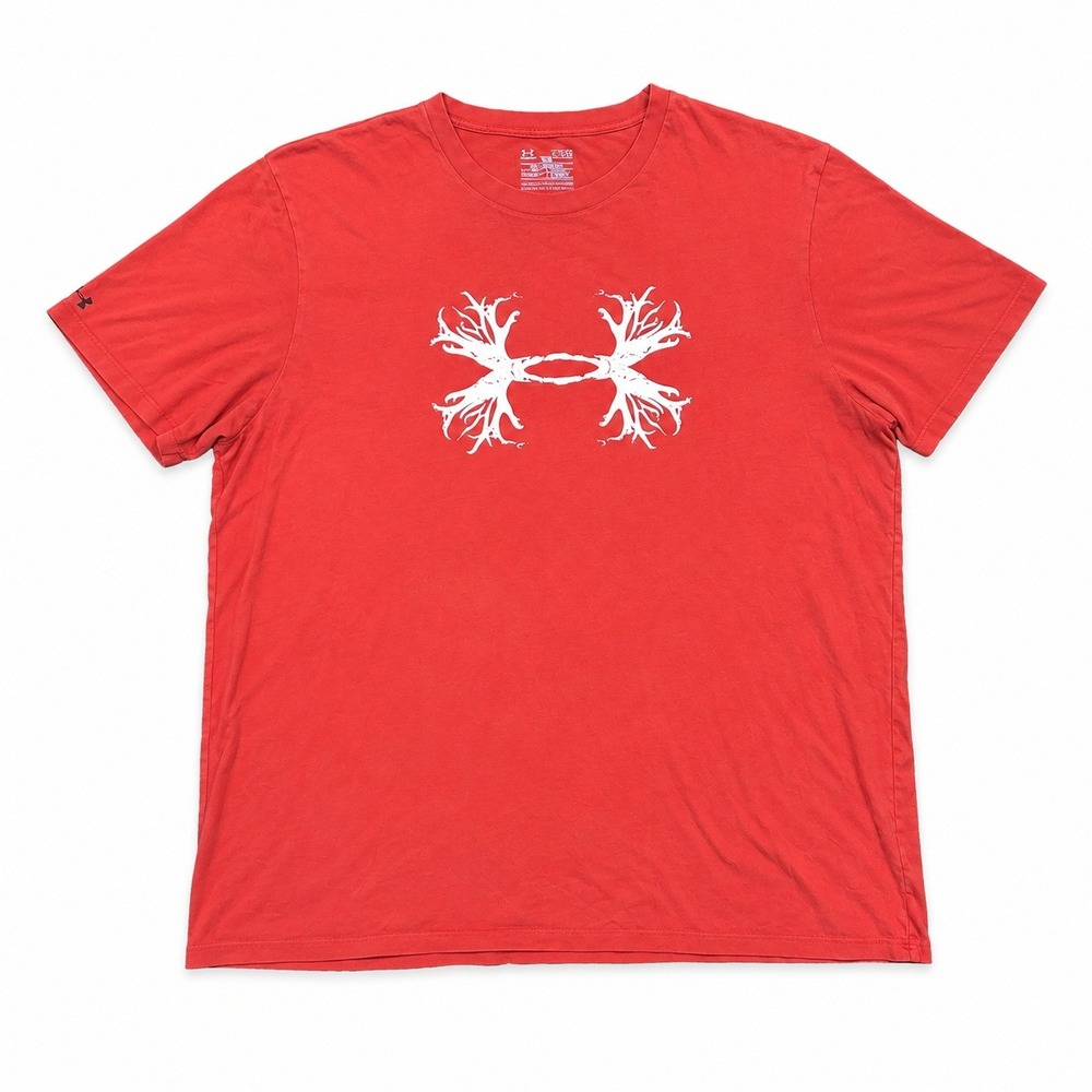 Under Armour Charged Cotton Antler Logo‎ T-Shirt Burnt Orange XL Graphic Tee